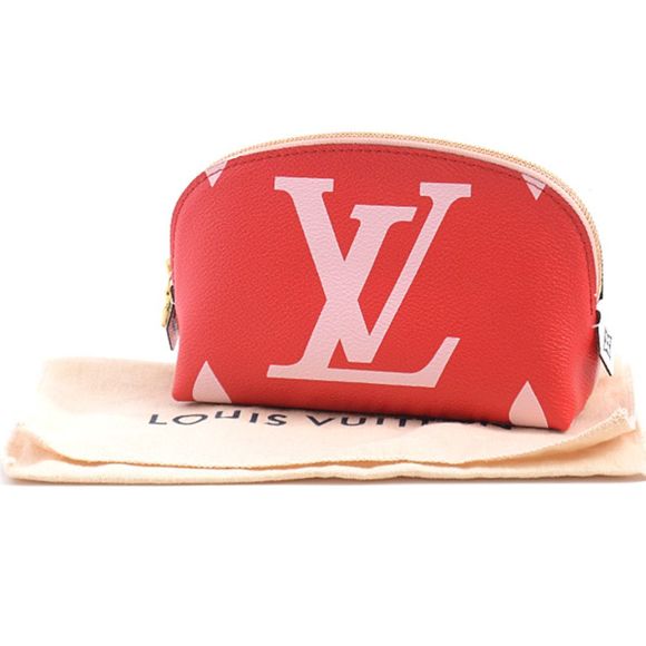 Louis Vuitton Pochette Cosmetic Pouch Monogram Giant Red Pink Handbag - Picture 6 of 6